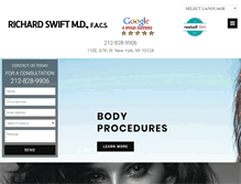 Tablet Screenshot of plasticsurgeonnyc.com